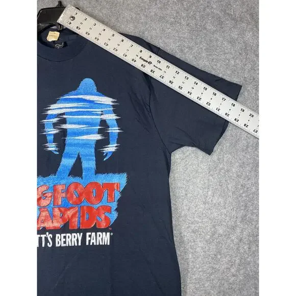 Vintage Knott's Berry Farm Bigfoot Rapids Shirt Mens Large Black Made USA 90s